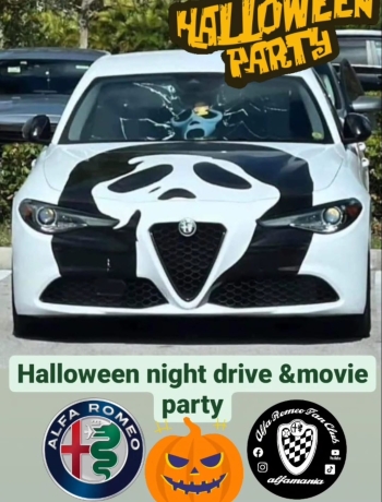 Alfamania Halloween night drive & movie party